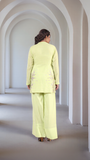 Creamy Avocado Green Embroidered Tunic With Farshi Salwar