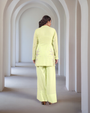 Creamy Avocado Green Embroidered Tunic With Farshi Salwar