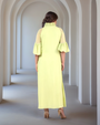 Creamy Avocado Green Embroidered  Dress