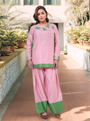 Pink And Green Tunic With Farshi Salwar