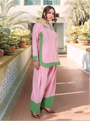 Pink And Green Tunic With Farshi Salwar