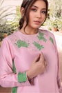 Pink And Green Tunic With Farshi Salwar