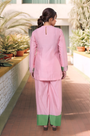 Pink And Green Tunic With Farshi Salwar