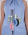 Quilt Blue Raglan-Cut Shirt
