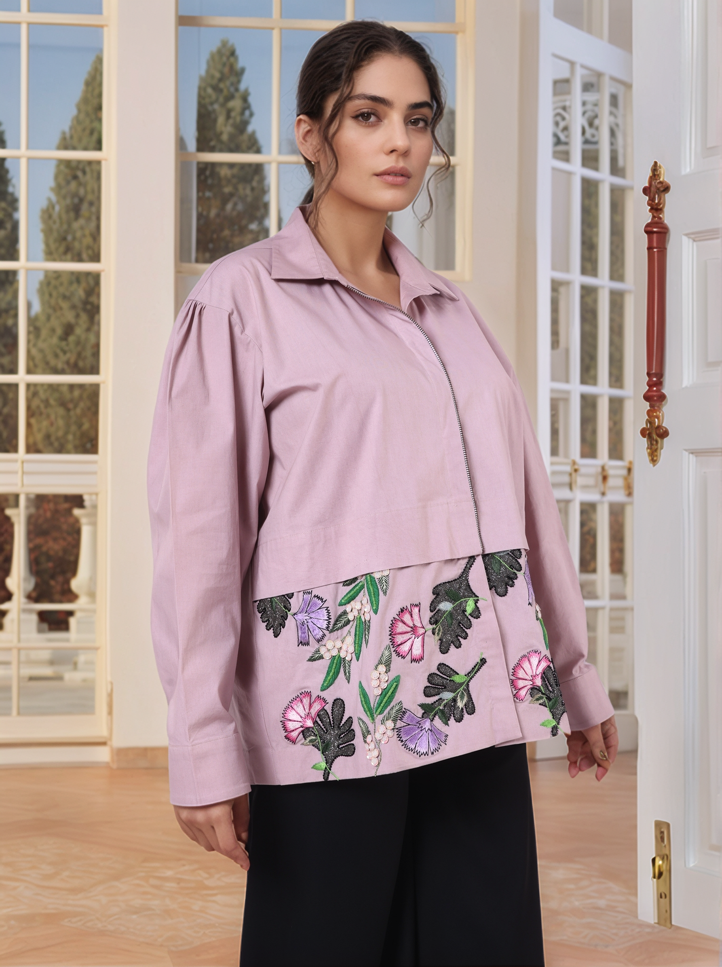 Mauve Pink Drop-Shoulder Shirt