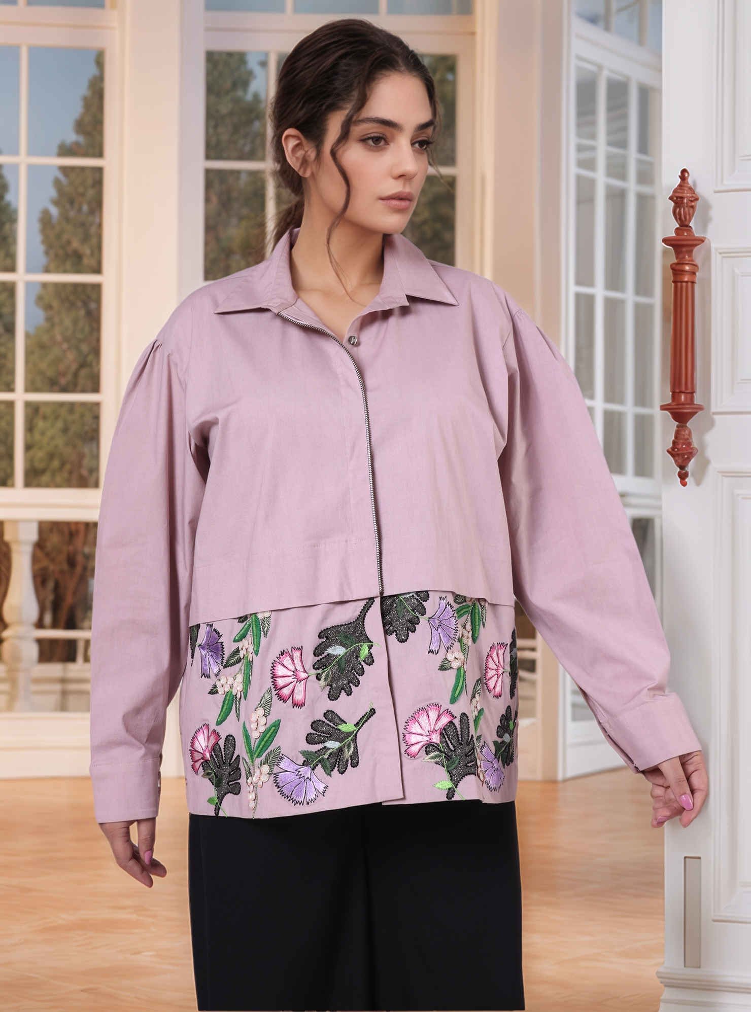 Mauve Pink Drop-Shoulder Shirt