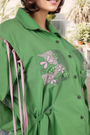Green Drop-Shoulder Shirt