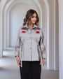 Grey Contemporary Embroidered Shirt