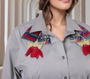 Grey Contemporary Embroidered Shirt