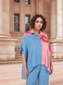 Half-And-Half Vibrant Color-Blocked Co-Ord Set
