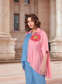 Half-And-Half Vibrant Color-Blocked Co-Ord Set