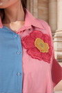 Half-And-Half Vibrant Color-Blocked Co-Ord Set