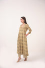Mendaka Digital Print Panelled Kurta Set Green & Yellow