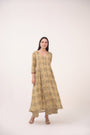 Mendaka Digital Print Panelled Kurta Set Green & Yellow