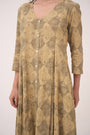 Mendaka Digital Print Panelled Kurta Set Green & Yellow