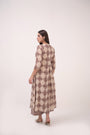 Mendaka Digital Print Panelled Kurta Set Beige & Brown