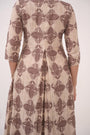 Mendaka Digital Print Panelled Kurta Set Beige & Brown
