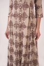 Mendaka Digital Print Panelled Kurta Set Beige & Brown