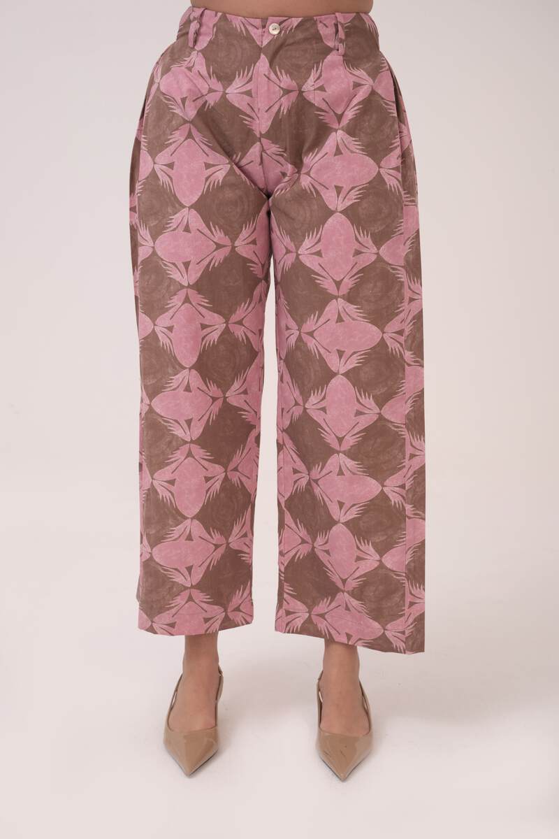 Mendaka Digital Print Kurta Set Pink & Brown