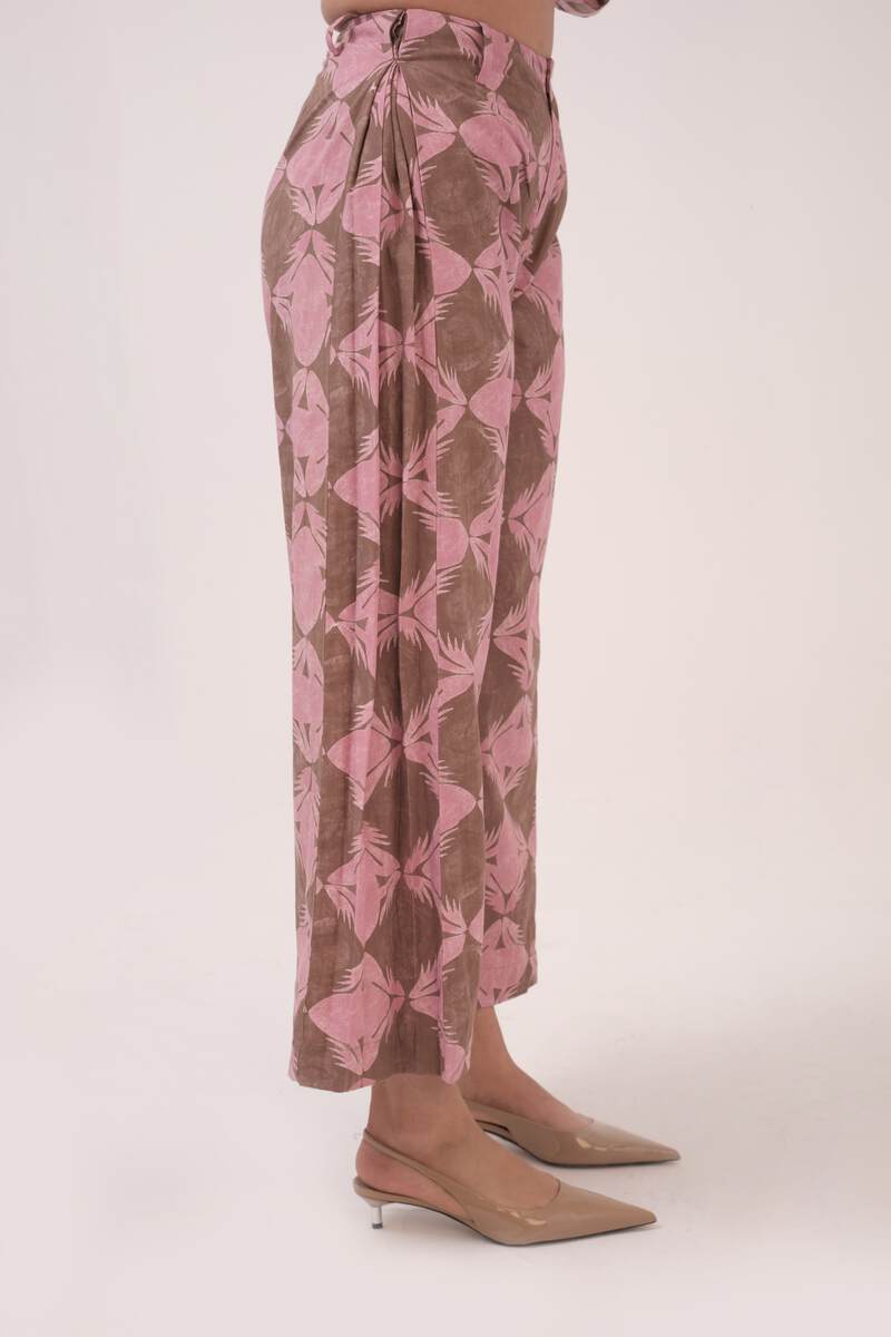 Mendaka Digital Print Kurta Set Pink & Brown