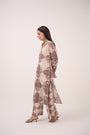 Mendaka Digital Print Kurta Set Beige & Brown