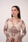 Mendaka Digital Print Kurta Set Beige & Brown