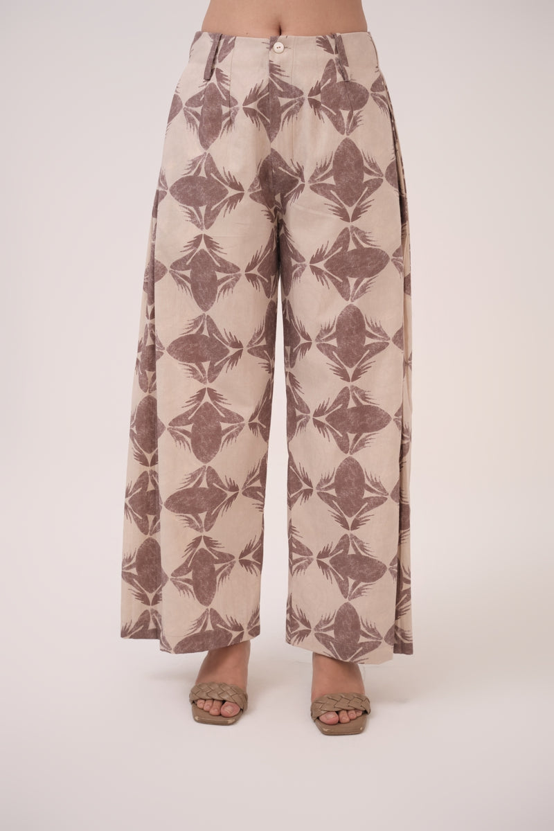 Mendaka Digital Print Kurta Set Beige & Brown