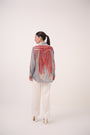 Watercolour Lotus Print Cotton Shirt Teal