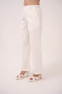 Herringbone Straight Pants White
