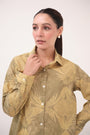 Mendaka Digital Print Cotton Shirt Green & Yellow
