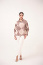 Mendaka Digital Print Cotton Shirt Beige & Brown