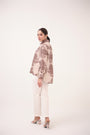 Mendaka Digital Print Cotton Shirt Beige & Brown