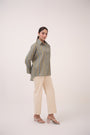Gradient Striped Cotton Shirt Blue & Green
