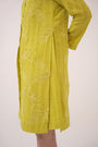 Mendaka Embroidered Shirt Dress  Lemon Green