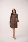 Mendaka Embroidered Shirt Dress Dark Brown
