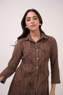 Mendaka Embroidered Shirt Dress Dark Brown