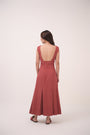 Sinched Box-Pleated Dress Berry