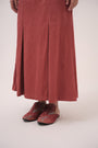 Sinched Box-Pleated Dress Berry