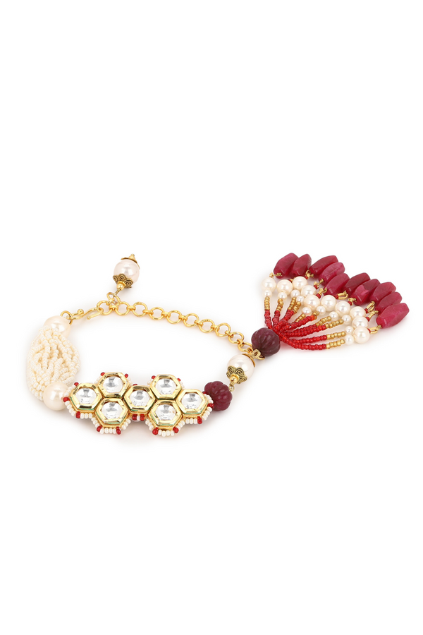 Kashti red tassel bracelet