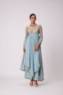 Powder Blue High Low Kurta Set