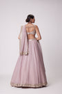 Ash Pink Mirror Hand Embroidered Lehenga Set