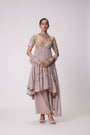 Ash Pink High Low Kurta Set