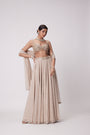 Light Beige Georgette Lehenga Pants Set