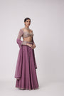 Mud  Mauve Mirror Embroidered Lehenga Pants Set