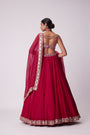 Crimson Red Organza Lehenga Set