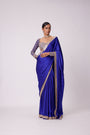 Persian  Blue Satin Saree Set