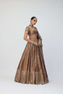 Copper Shimmer Organza Sequins Lehenga Set