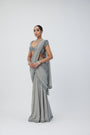 Hand Embroidered Pre Draped Georgette Saree