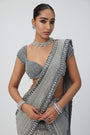Hand Embroidered Pre Draped Georgette Saree