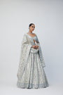 Silver Shimmer Organza  Lehenga Set